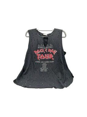 Soul Cake Rock & Roll World Your Sleeveless Black T-Shirt Top Women’s 2XL  READ